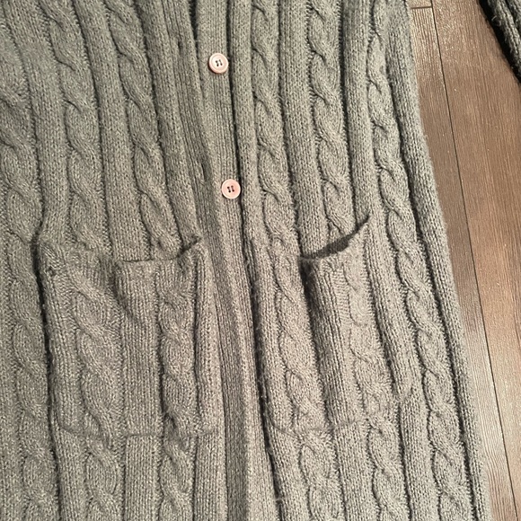 Long ankle length knit cardigan with deep pockets - Picture 2 of 5